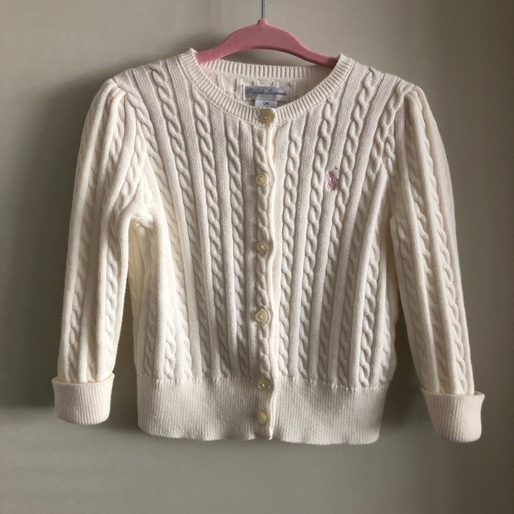Ralph Lauren Mini-Cable Cotton Cardigan 12M - Picture 10 of 10